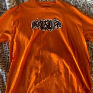 Pleasures Orange Graphic Long Sleeve Tee